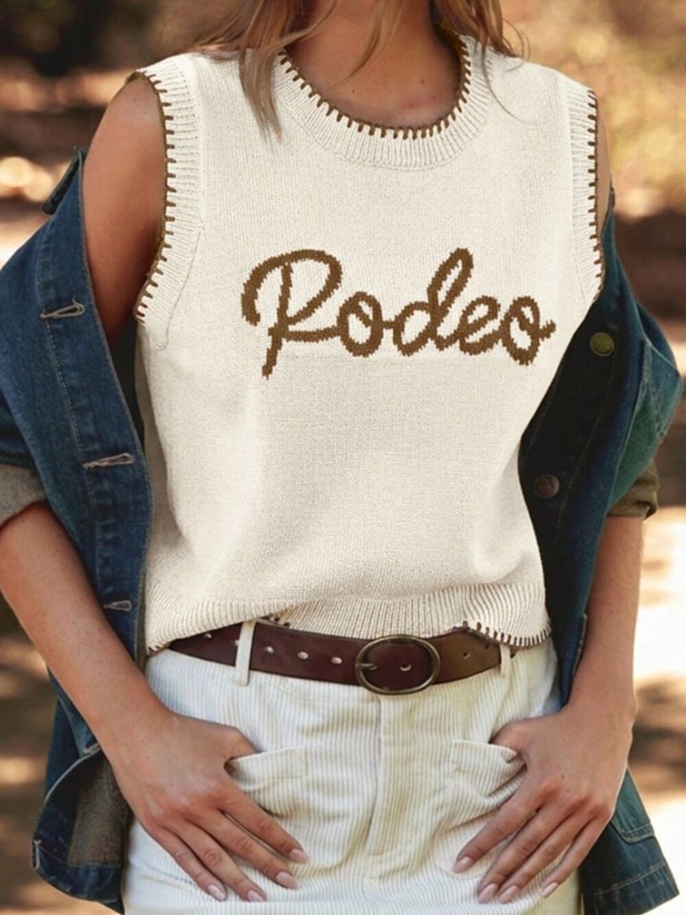 Multicolor Women's Casual Rodeo Sweater Vest
